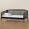 Baxton Studio Hancock Mid-Century Charcoal Finished Wood and Synthetic Rattan Twin Size Daybed 195-11518-ZORO - alternate 6